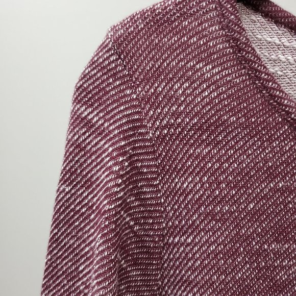 Lucky Brand Burgundy Knit/Woven Long Sleeve Tee - Picture 3 of 7